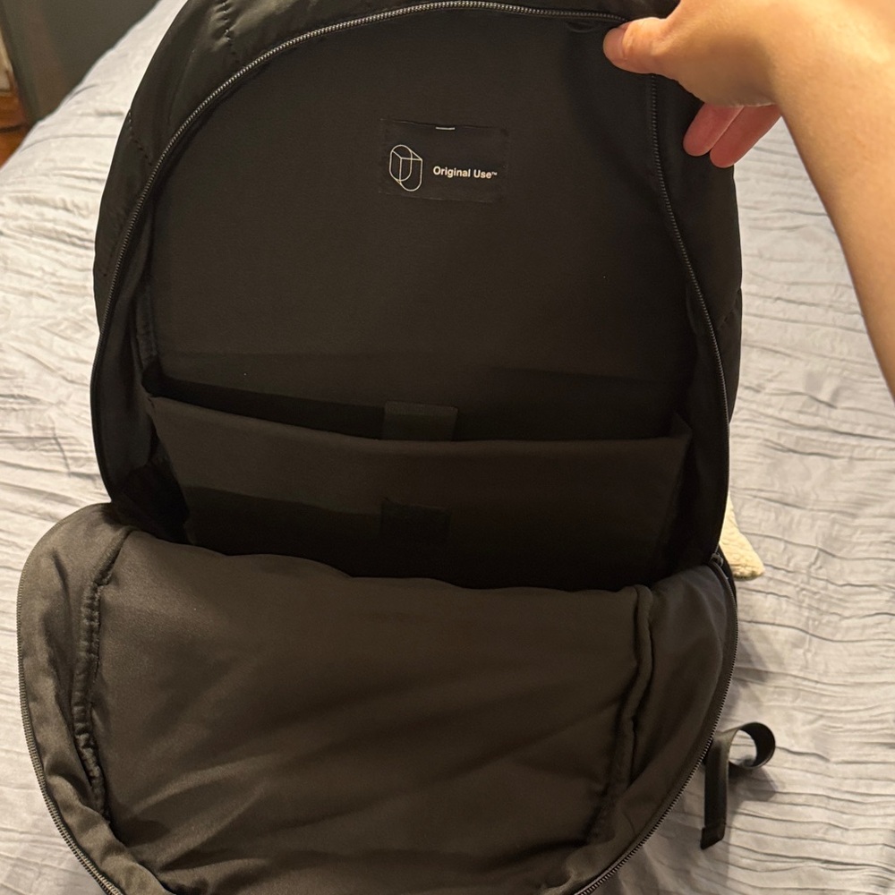 Black Quilted Backpack - Picture 3 of 4